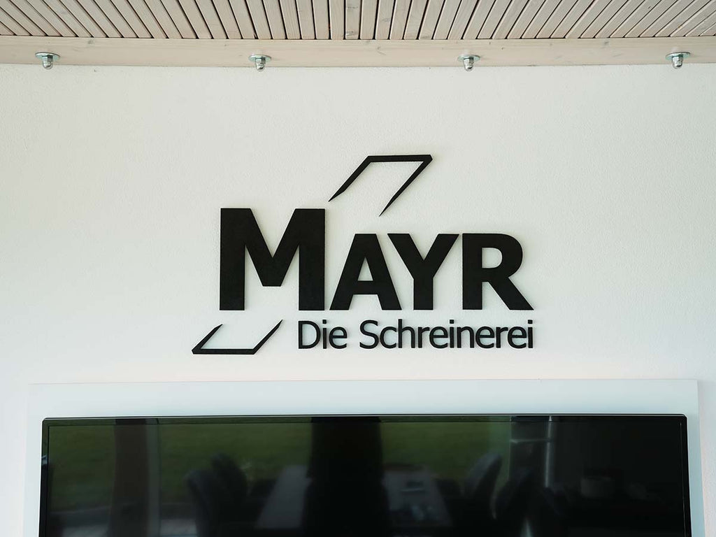 Wandlogo 3D Effekt schwarz