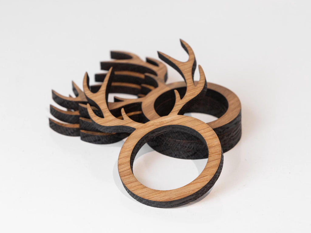 4er Set Holz-Serviettenringe