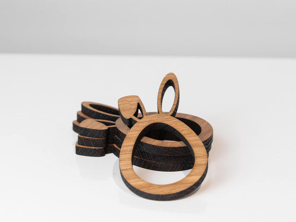 4er Set Holz-Serviettenringe