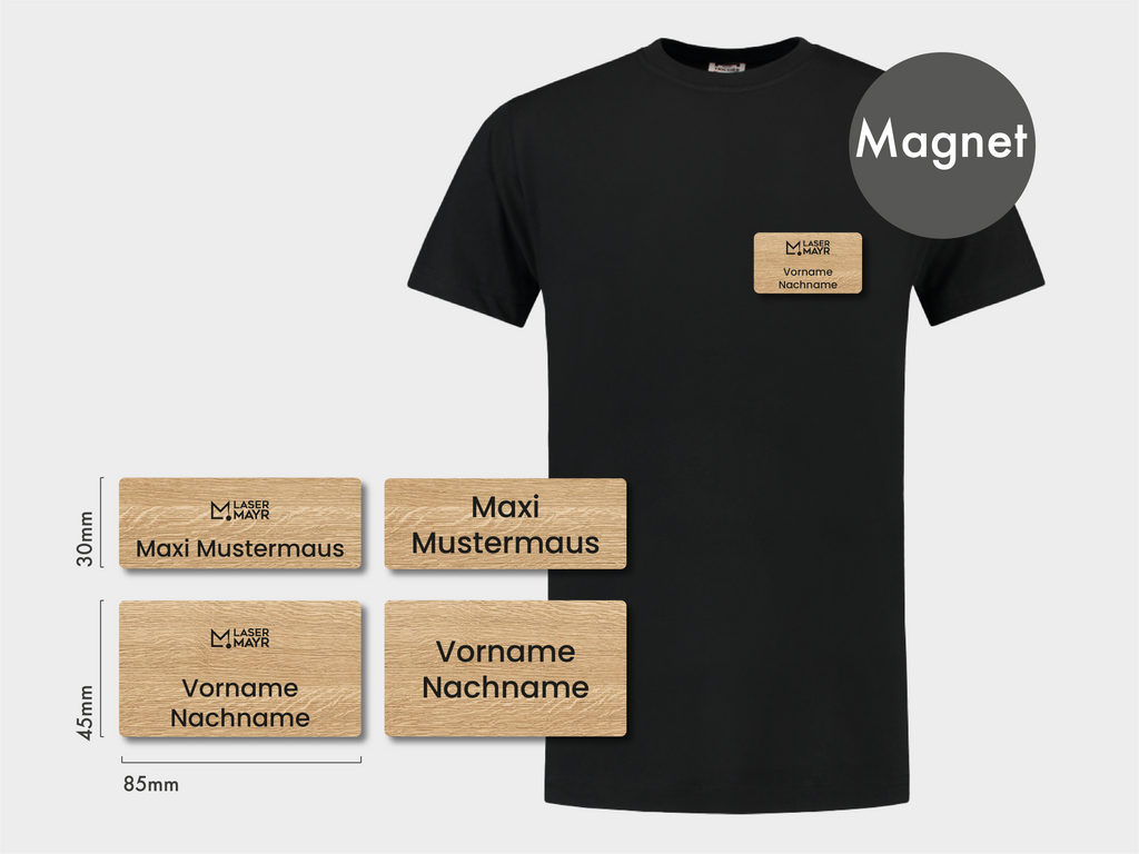 Magnet Namensschild Holz