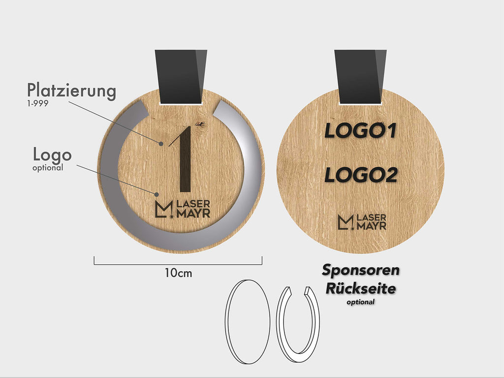 Medaille Personalisiert Holz 5cm